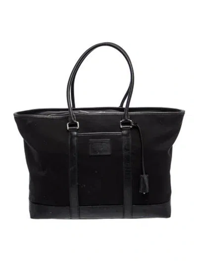 Pre-owned Coach Canvas Tote Vintage In Black