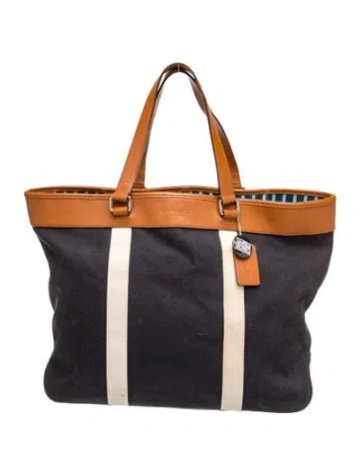 Pre-owned Coach Canvas Weekender Bag In Black