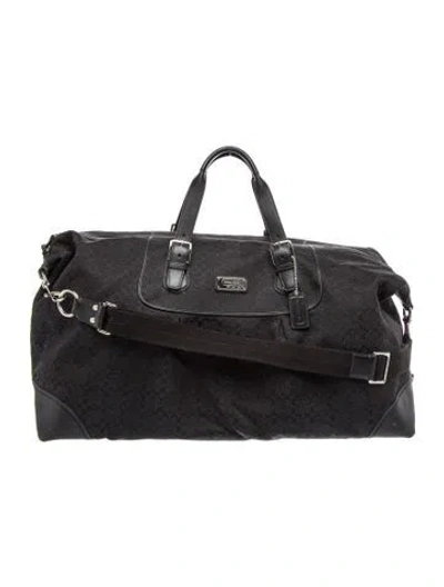 Pre-owned Coach Canvas Weekender Bag In Black