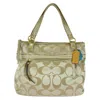 Coach Canvas/leather Tote Bag In Green