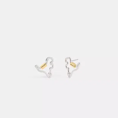 Coach Carabiner Rexy Stud Earrings In Gold/silver