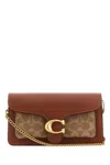 Coach Tabby Monogram Jacquard Chain Clutch In B4tancaramel