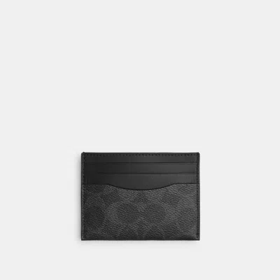 Coach Card Case In Black Signature