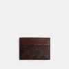 Coach Card Case In Signature Canvas In Brown