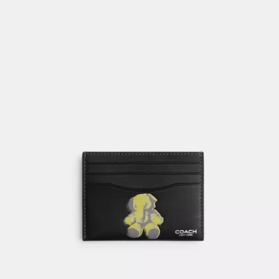 Coach Card Case With Ellie Graphic In Black