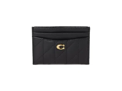 Coach Card Case With Pillow Quilting Wallet Handbags Black: One Size