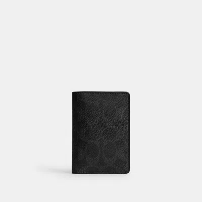 Coach Card Wallet In Black Signature