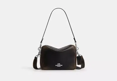 Coach Carey Crossbody Bag In Silver/black Brown