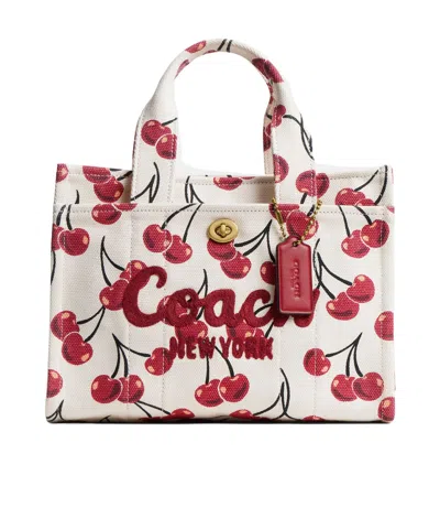 Coach Cargo 26 Double Handle Shoulder Bag In White