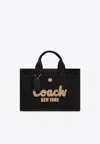 Coach Cargo 26 Black Canvas Tote Bag In Black