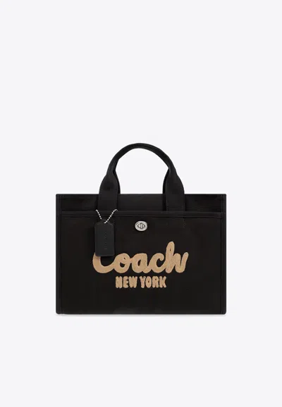 Coach Cargo Embroidered Logo Tote Bag In Black