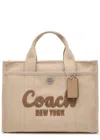Coach Cargo Dark Natural Canvas Tote Bag In Natural