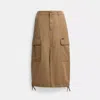 Coach Cargo Maxi Skirt In Organic Cotton In Beige