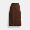 Coach Cargo Maxi Skirt In Organic Cotton In Brown