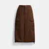 Coach Cargo Maxi Skirt In Organic Cotton In Brown