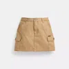 Shop Coach Cargo Skirt In Organic Cotton In Beige