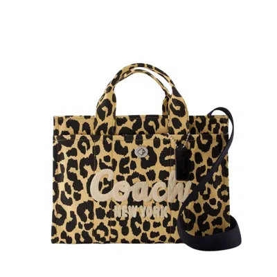 Coach Circular Top Handle Leopard Print Tote In Printed
