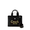 Coach Cargo 26 Black Canvas Tote Bag In Black Fabric