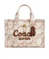 Coach Cargo Tote Bag 26 With Signature Canvas In Nude