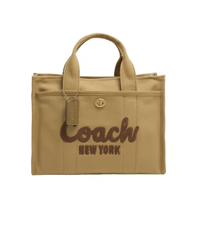 Coach Cargo Logo-embroidered Canvas Tote In Burgundy