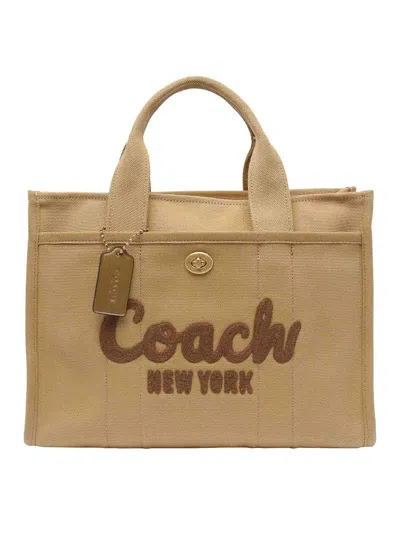 Coach Cargo Logo-embroidered Canvas Tote In Burgundy