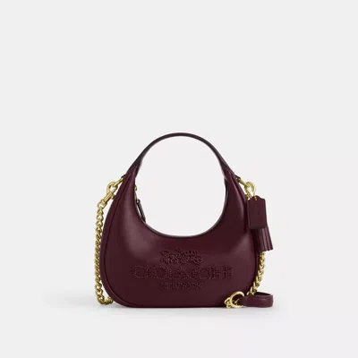 Coach Carmen Mini Crossbody Bag With Beaded Graphic In Red