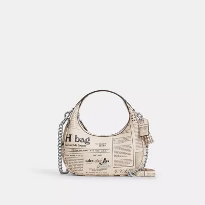 Coach Carmen Mini Crossbody Bag With Newspaper Print In Multi
