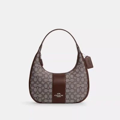 Coach Carmen Shoulder Bag In Signature Jacquard In Brown