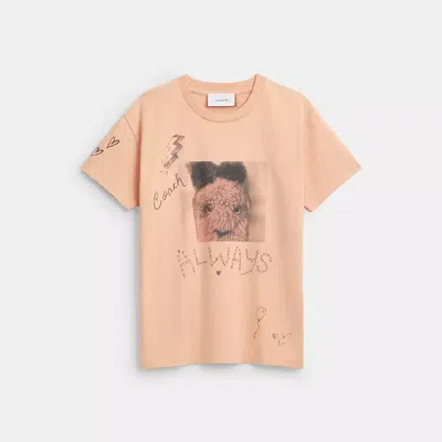 Coach Carrot Graphic Shrunken T Shirt In Organic Cotton In Orange