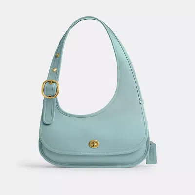 Coach Cashin Carry Crescent Bag In Brass/light Blue