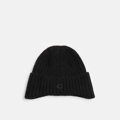 Coach Cashmere Beanie In Black