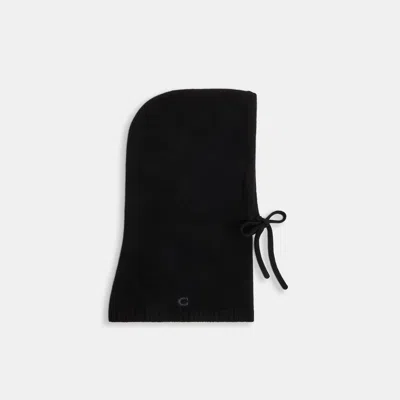 Coach Cashmere Knit Long Balaclava In Black