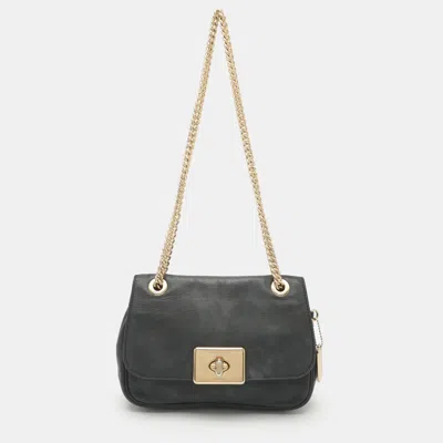 Pre-owned Coach Cassidy Black Leather Chain Shoulder Bag