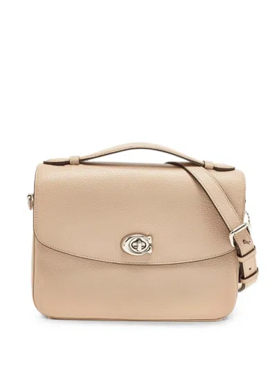 Pre-owned Coach Cassie Leather Crossbody Bag In Neutral