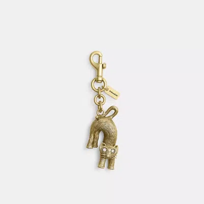 Coach Cat Bag Charm In Gold