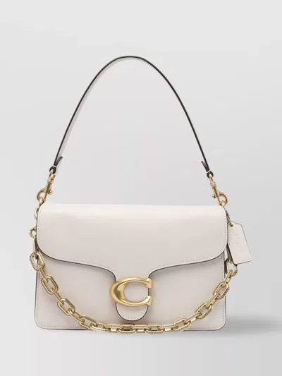 Coach Chain Detail Leather Shoulder Bag