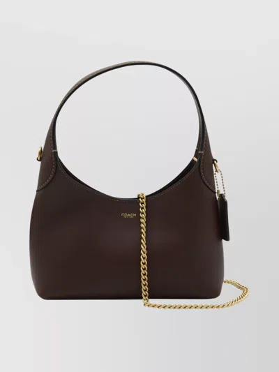 Coach Chain Strap Shoulder Bag With Gold Hardware In Brown
