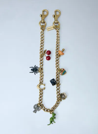 Coach Chain Strap With Charms In Gold