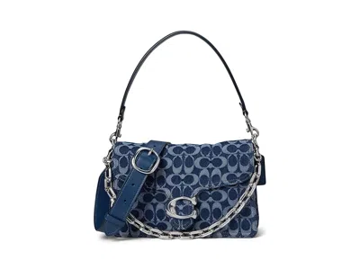 Coach Chain Tabby Shoulder Bag In Signature Denim Shoulder Handbags Deep Blue Multi: One Size