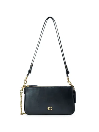 Coach Chain-strap Leather Shoulder Bag In Black