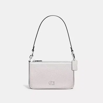 Coach Pouch Bag With Signature Canvas Interior In Chalk
