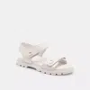 Coach Brynn Chalk Leather Chunky Sandals In White
