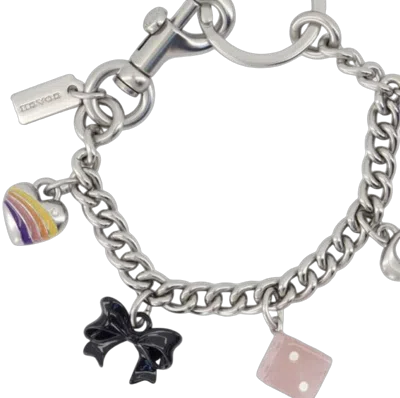 Coach Charm Chain Bracelet In Silver