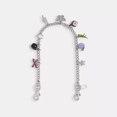 Coach Charm Chain Strap In Silver