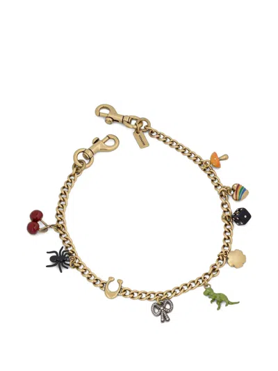 Coach Charm-embellished Chain Strap In Gold
