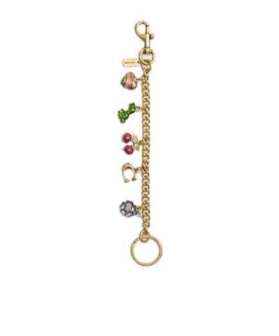 Coach Charm-embellished Keychain In Brown