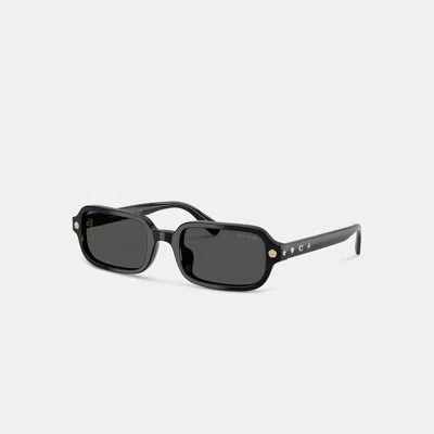 Coach Charms Narrow Rectangle Sunglasses In Black