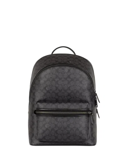 Coach Charter Canvas Backpack In Gray