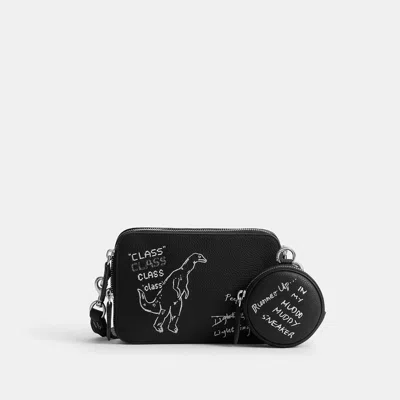 Coach Charter Crossbody Bag 19 With Sketch Print In Black