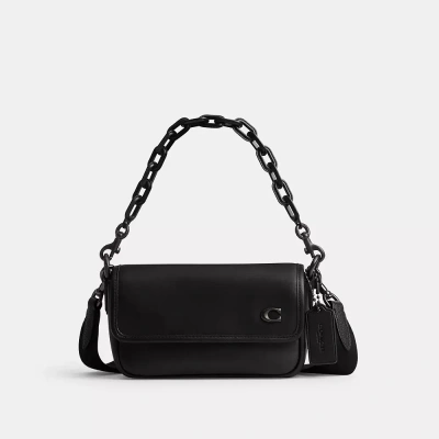 Coach Charter Flap Crossbody 18 In Black